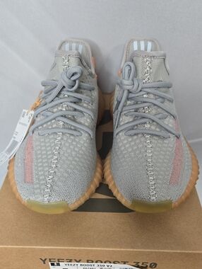 Yeezy Boost 350 V2 Grey True Form EG7493 with Pink Accent and Gum Sole, Size 5us